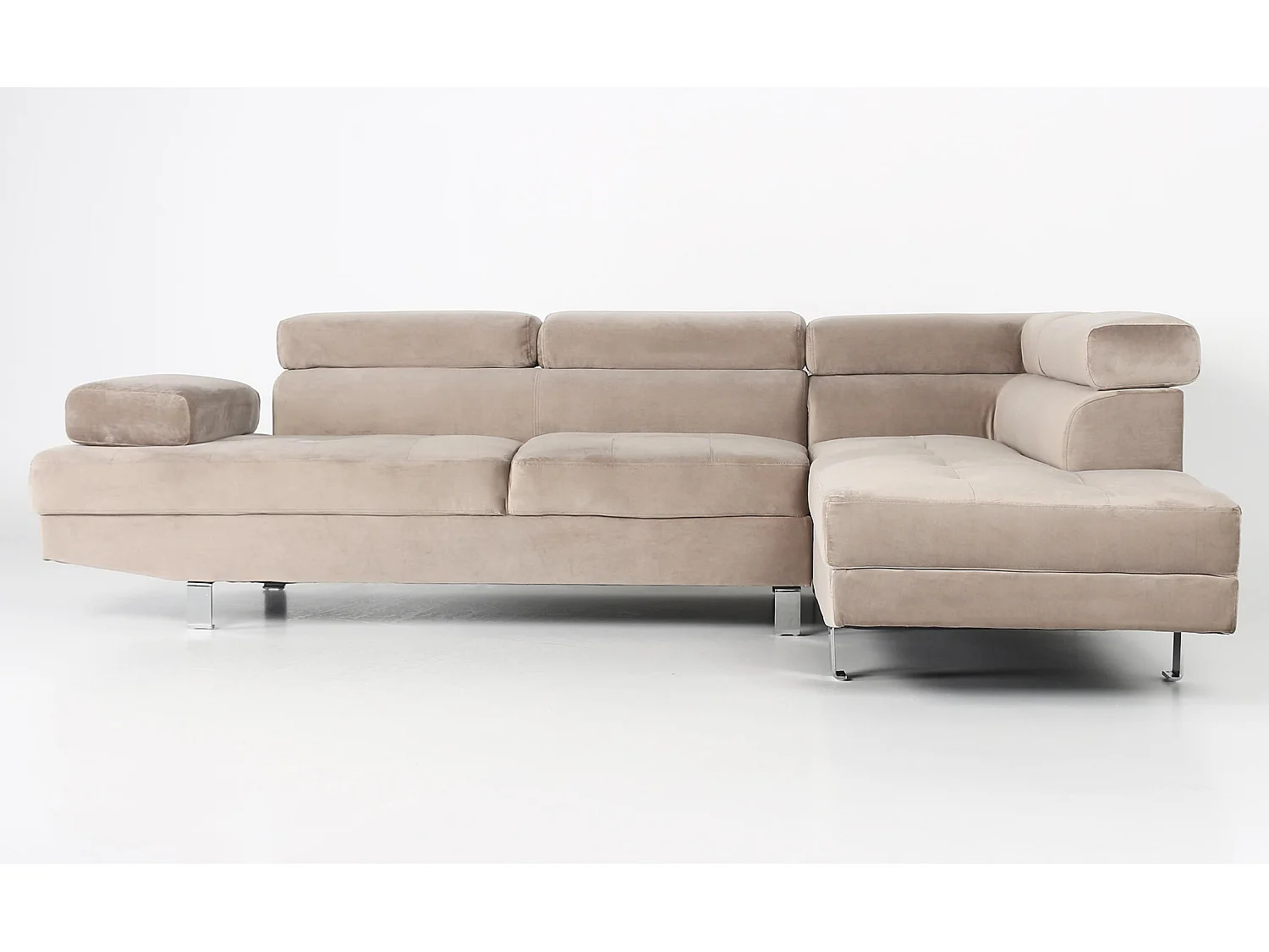 Canapé d'Angle Droit "Têtière" 260cm Taupe