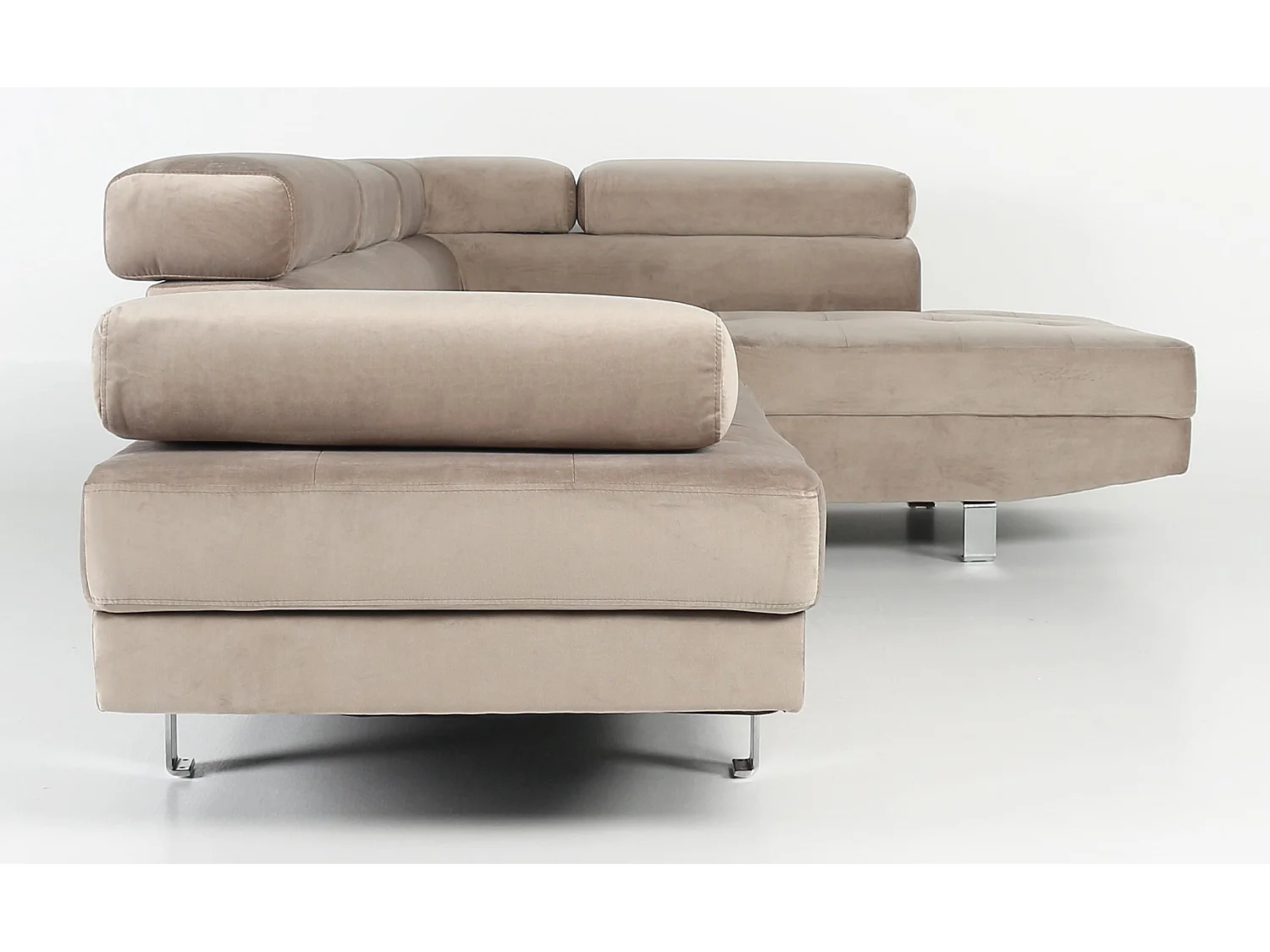 Canapé d'Angle Droit "Têtière" 260cm Taupe