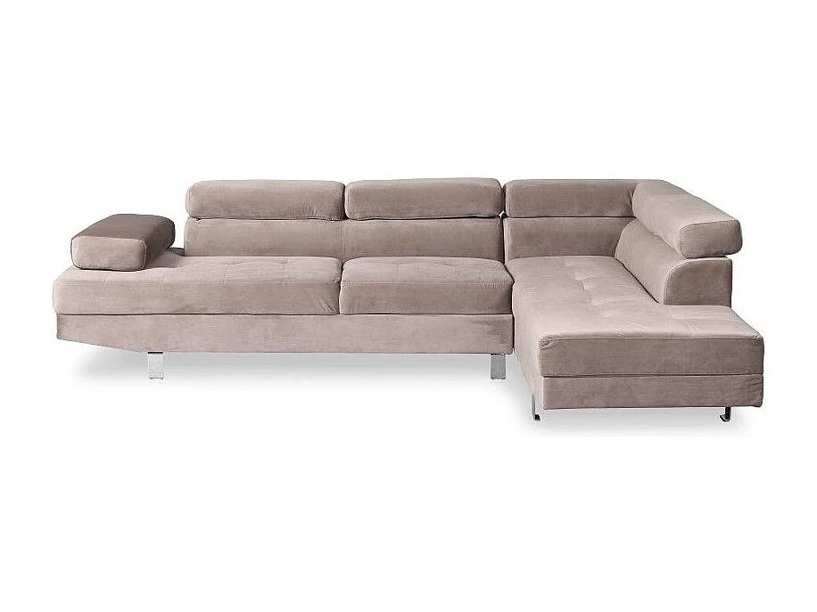 Canapé d'Angle Droit "Têtière" 260cm Taupe