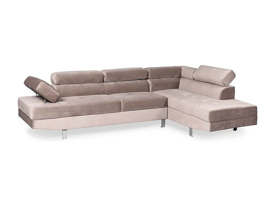 Canapé d'Angle Droit "Têtière" 260cm Taupe