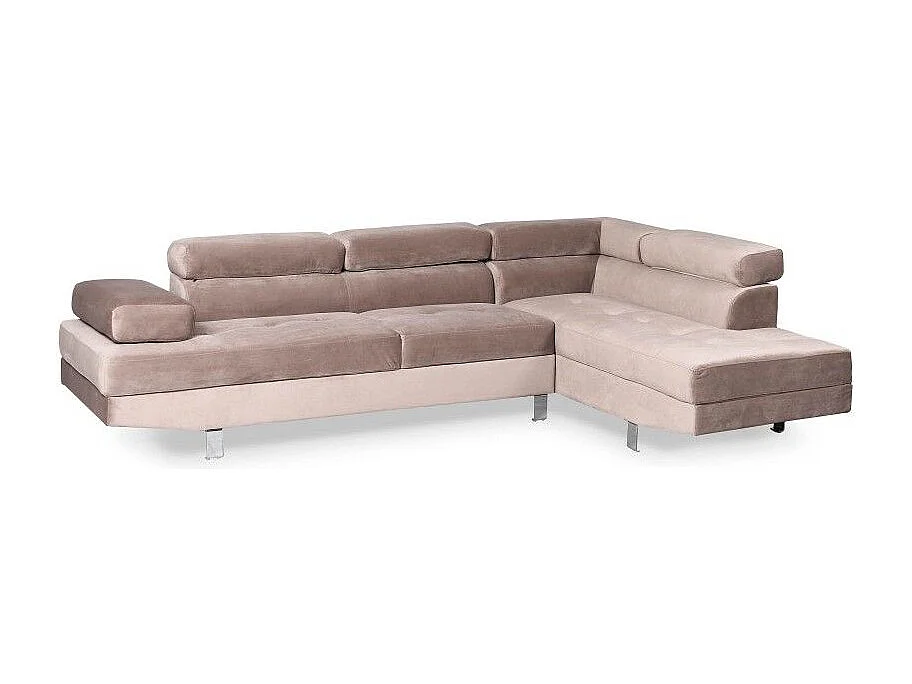 Canapé d'Angle Droit "Têtière" 260cm Taupe