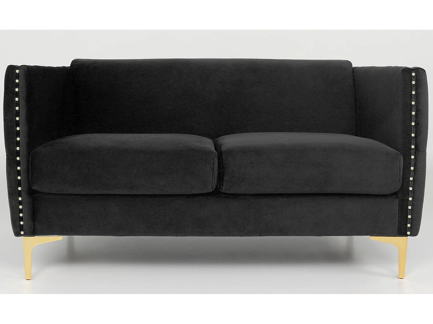 Canapé 2 Places en Velours "Suez" 145cm Noir