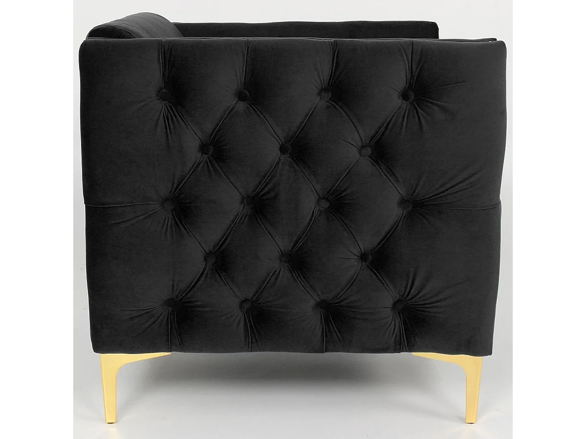 Canapé 2 Places en Velours "Suez" 145cm Noir