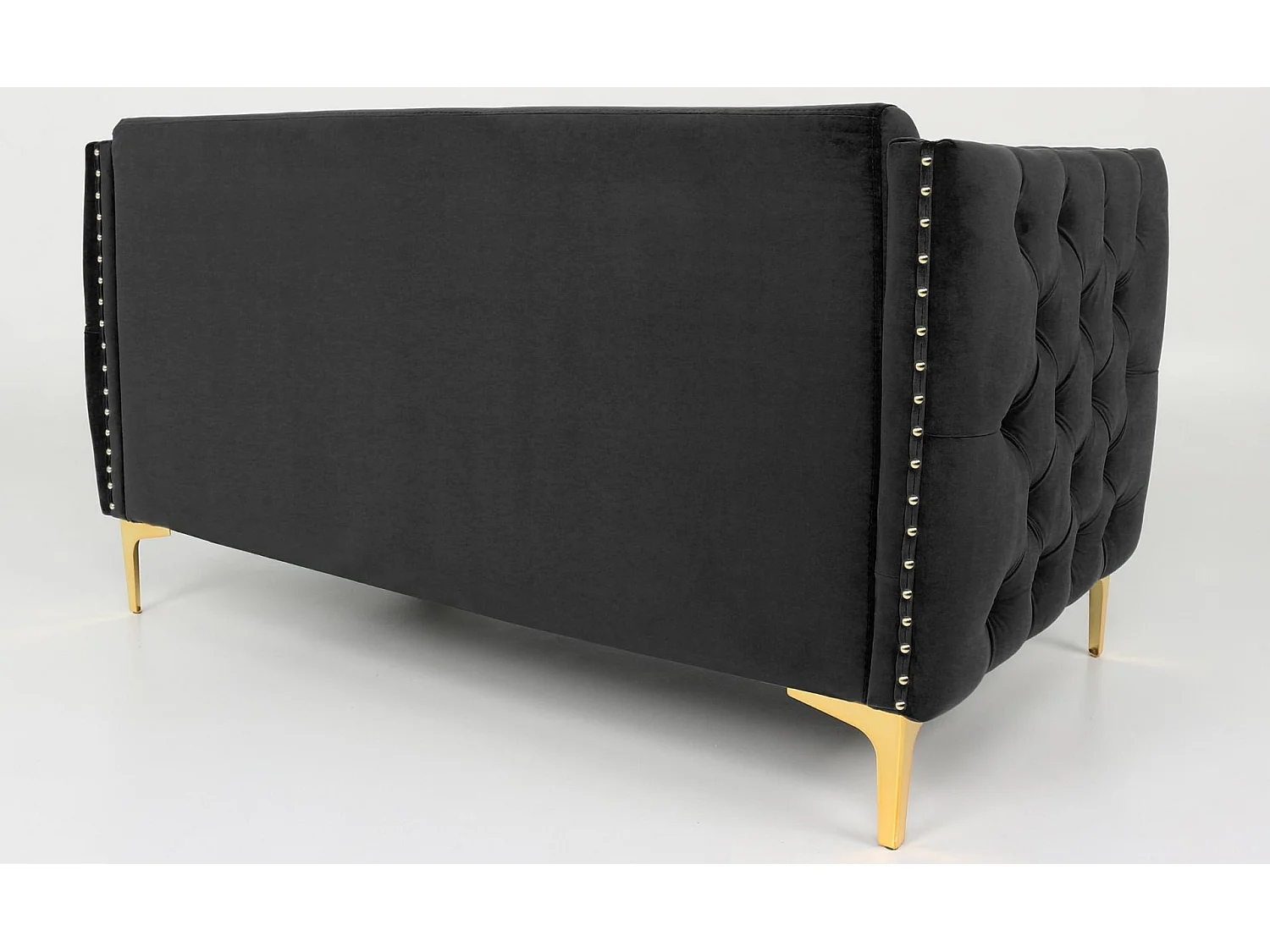 Canapé 2 Places en Velours "Suez" 145cm Noir