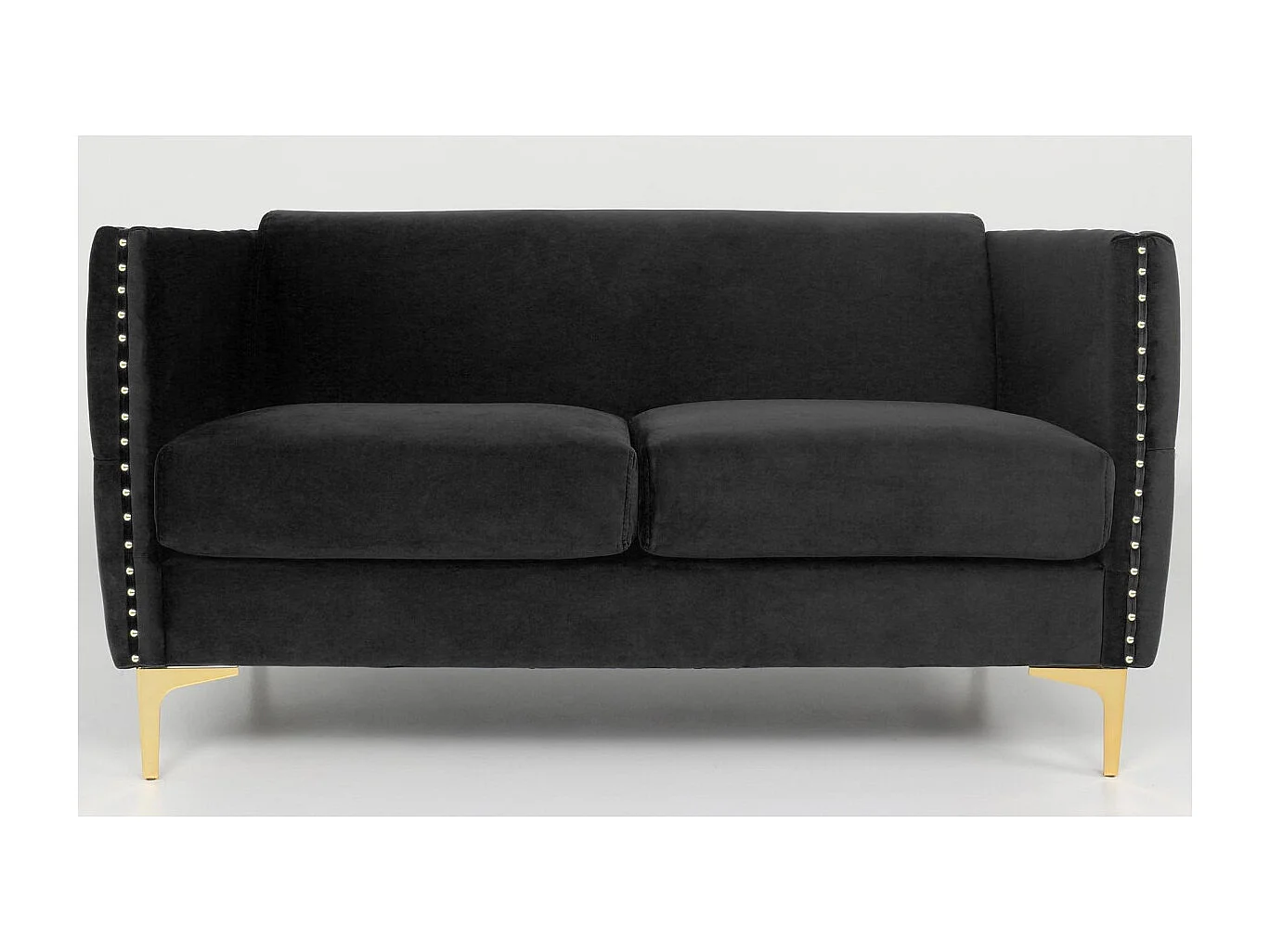 Canapé 2 Places en Velours "Suez" 145cm Noir