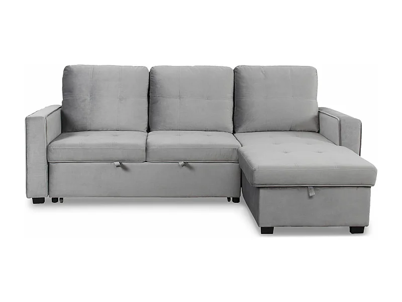 Divano letto angolare moderno Delacroix Velluto Argento