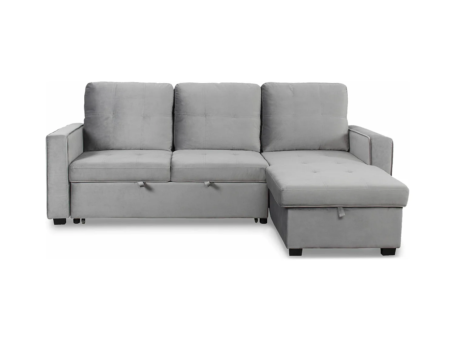 Divano letto angolare moderno Delacroix Velluto Argento