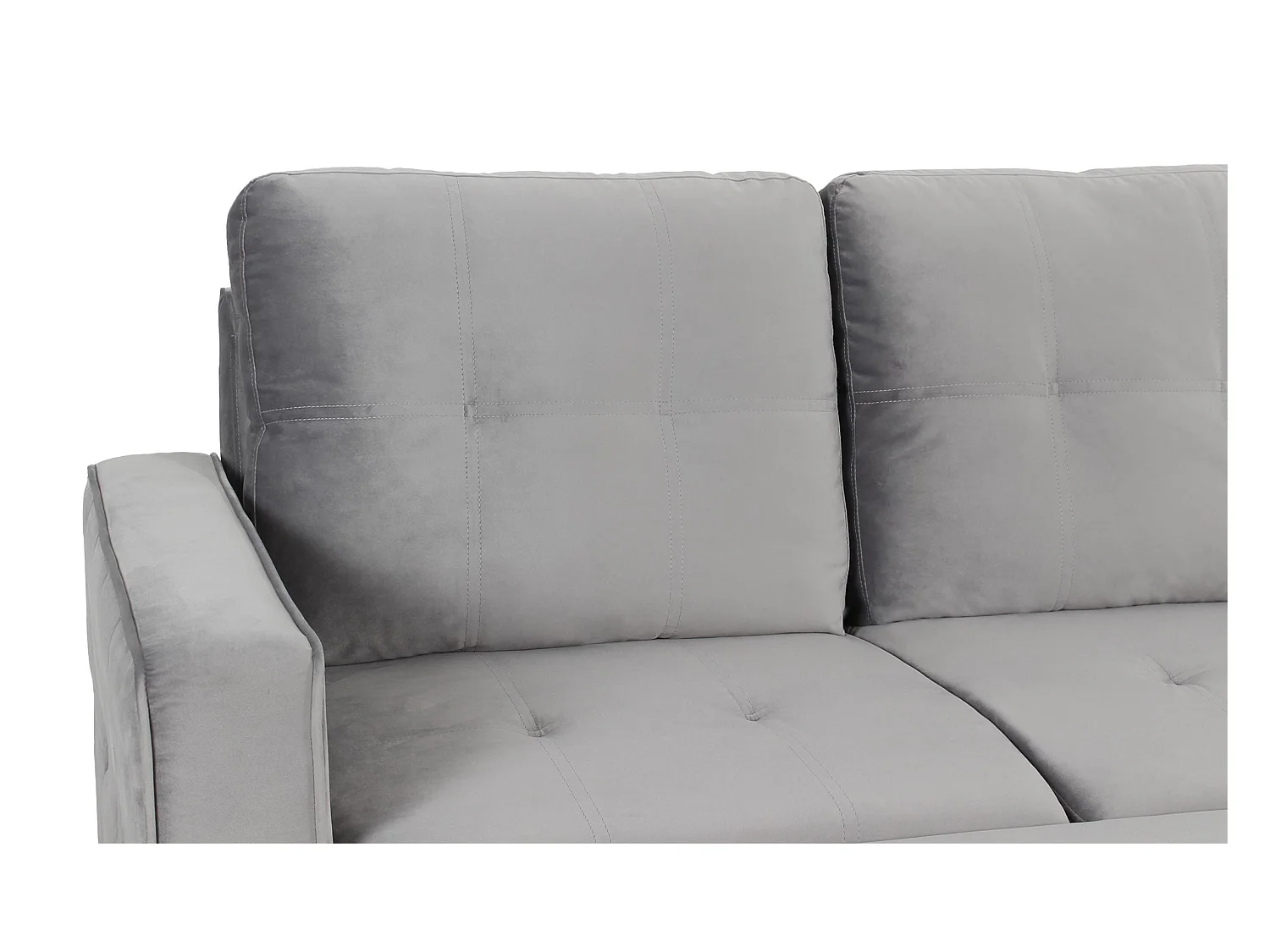 Divano letto angolare moderno Delacroix Velluto Argento