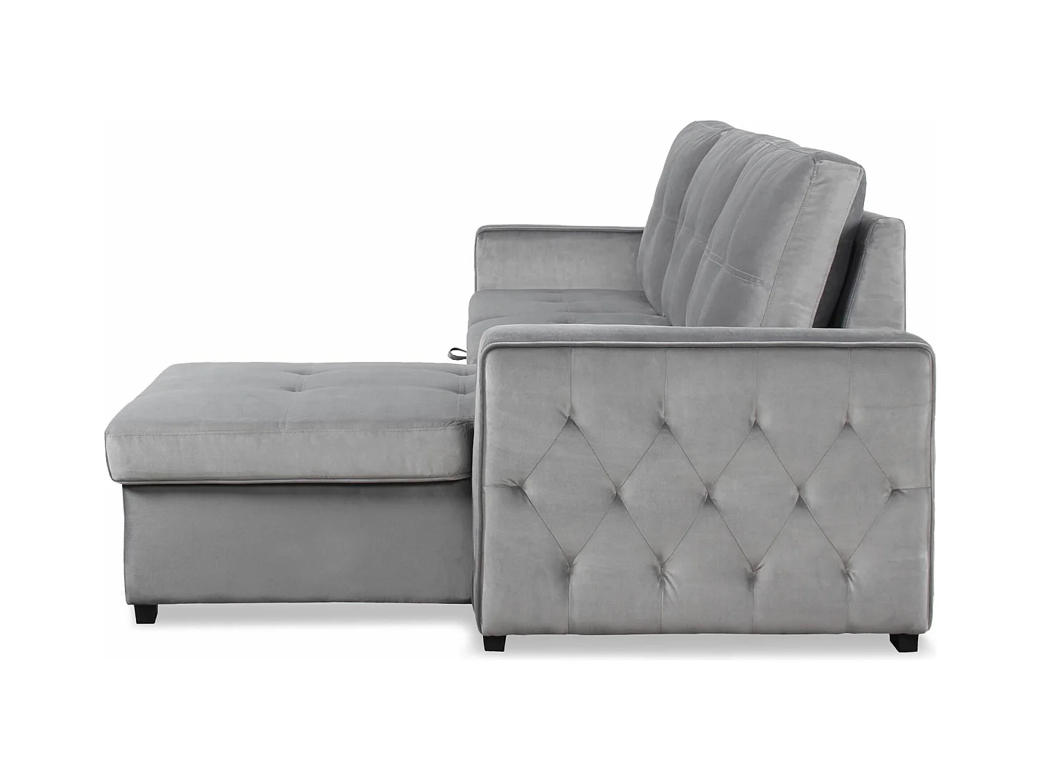 Divano letto angolare moderno Delacroix Velluto Argento