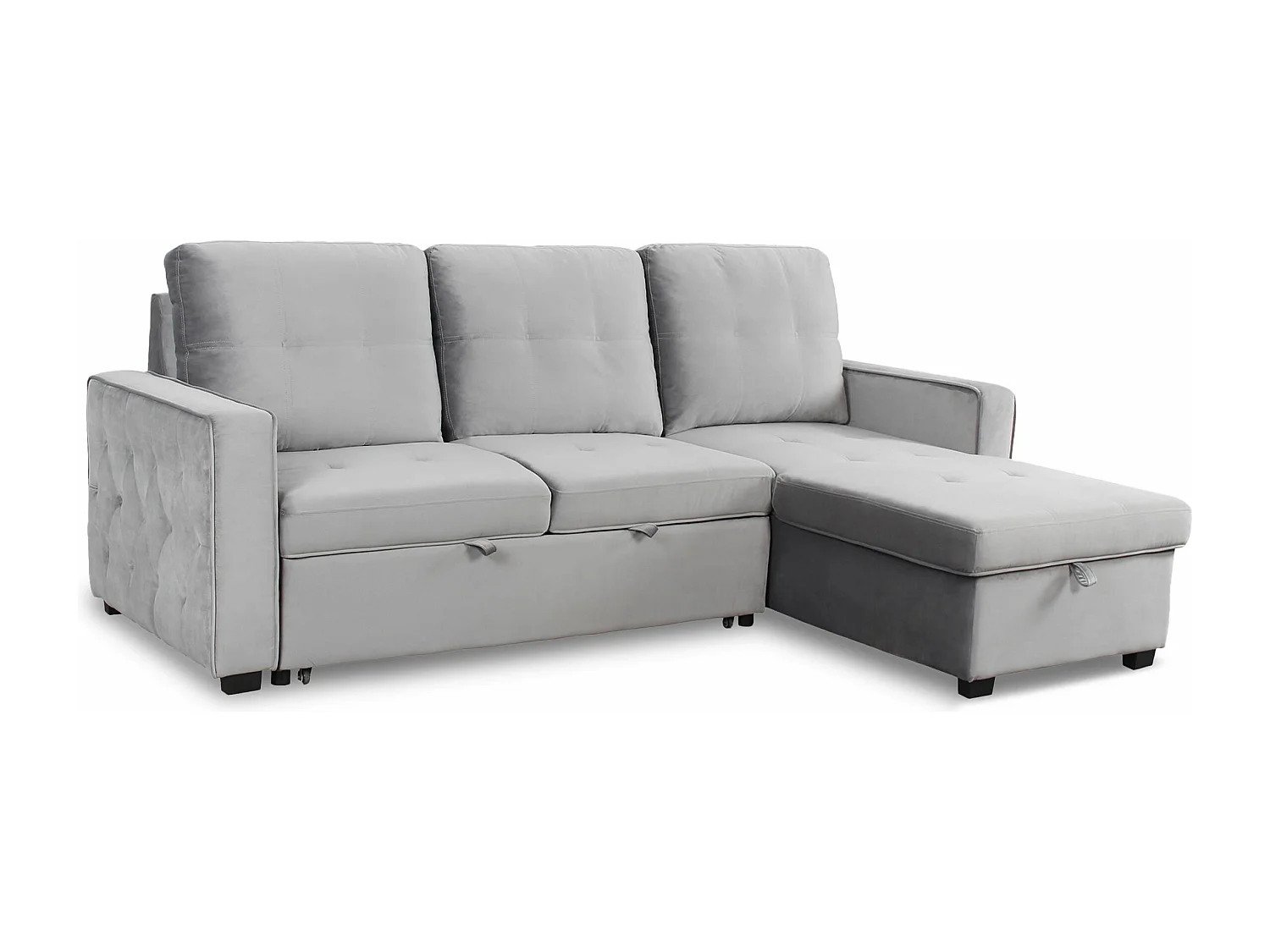 Canapé d'Angle Convertible "Rabano" 230cm Argent