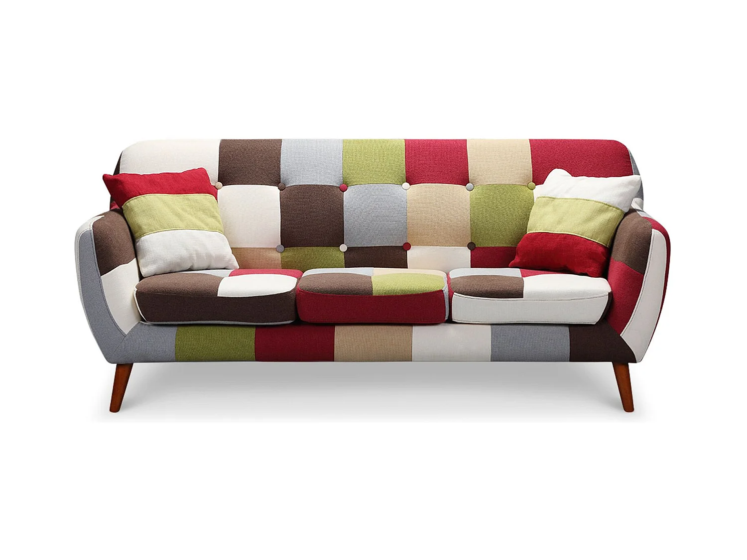 Divano Bombay scandinavo a 3 posti Multicolore
