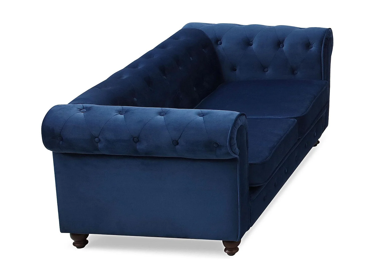 Canapé 2 Places Velours "Chesterfield" 157cm Bleu