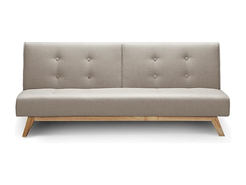 Skandinavisches Beiges Schlafsofa 3-Sitzer Stoff & Holz - Optimaler Komfort