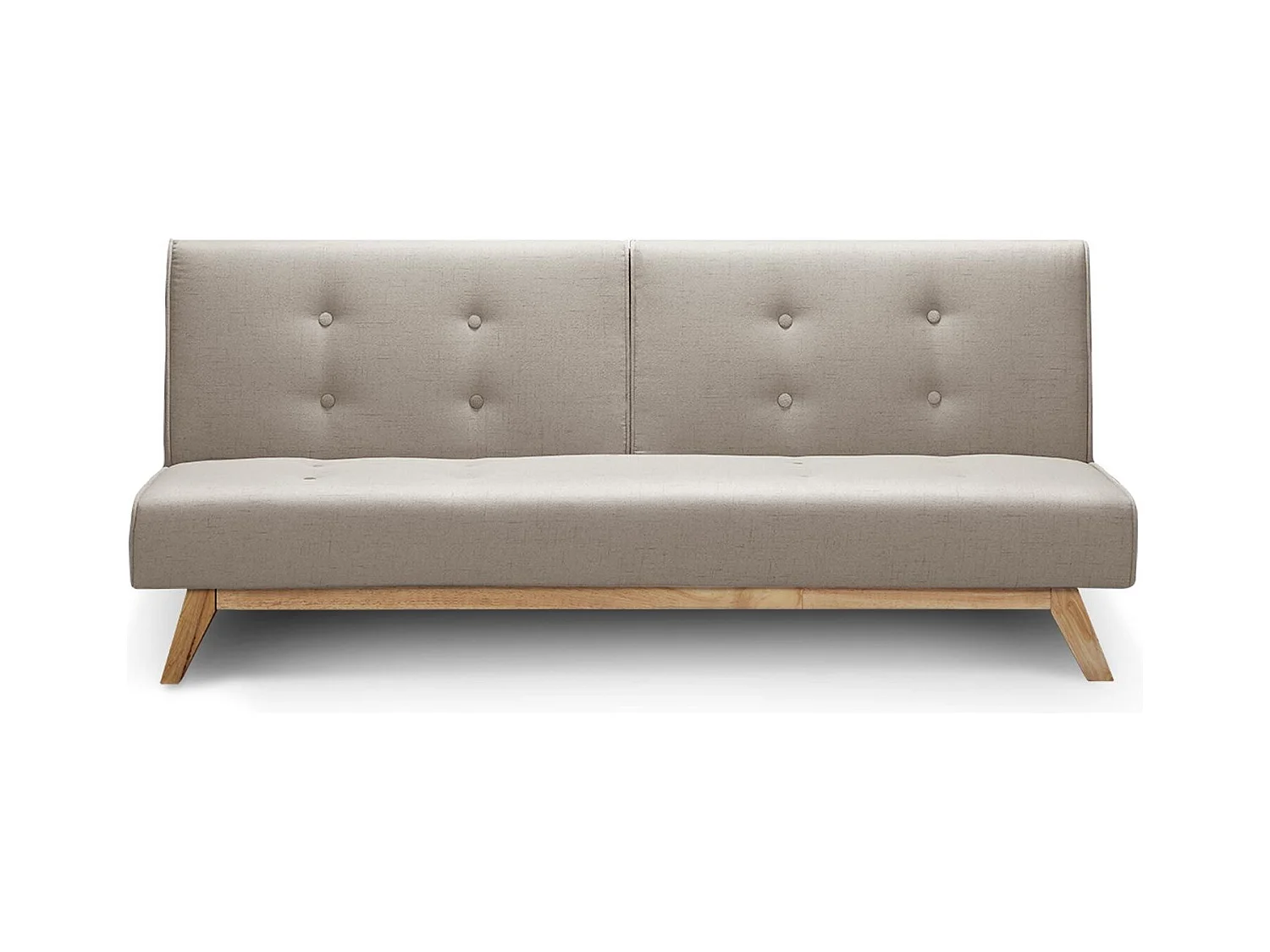 Skandinavisches Beiges Schlafsofa 3-Sitzer Stoff & Holz - Optimaler Komfort