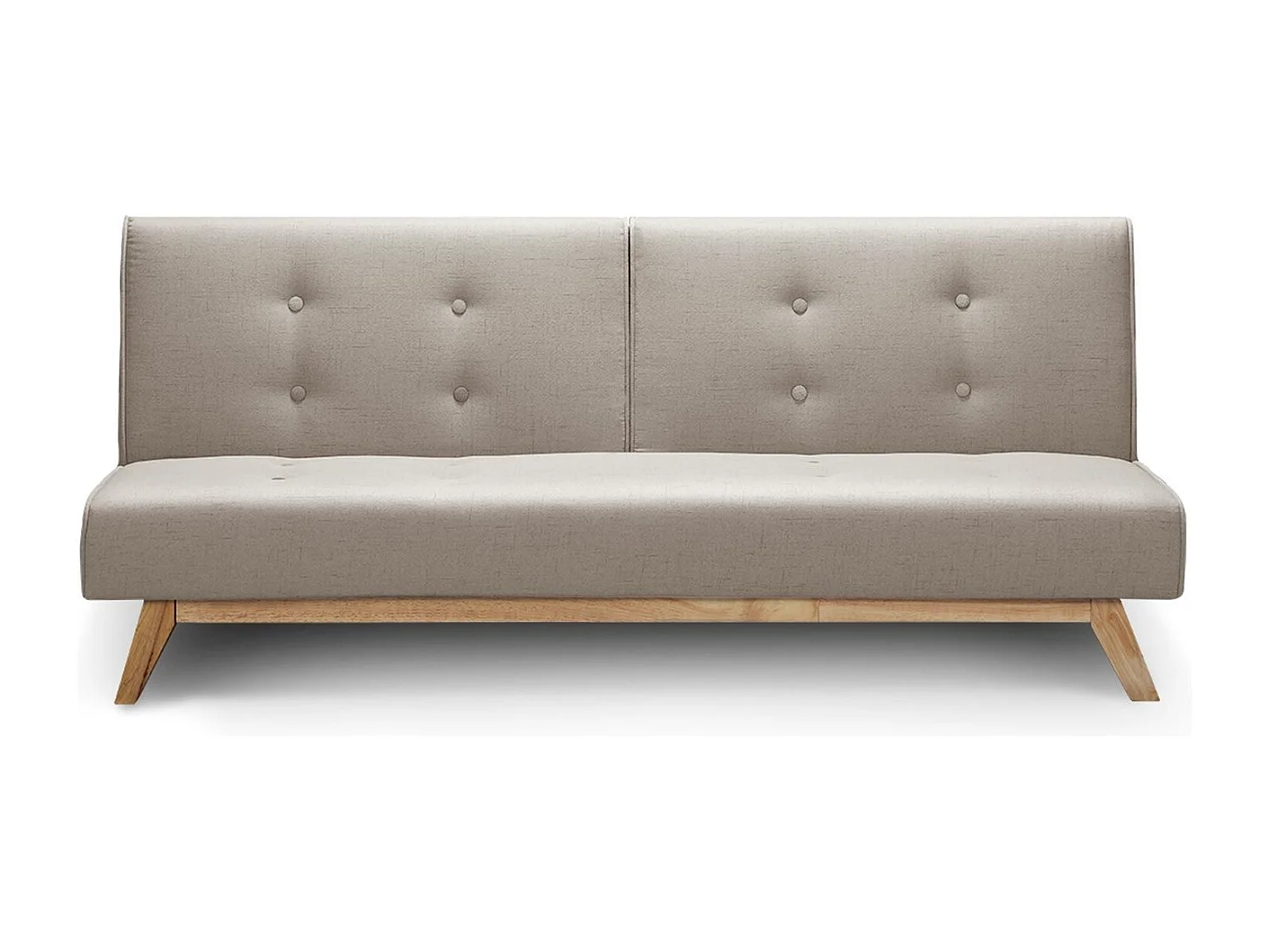 Skandinavisches Beiges Schlafsofa 3-Sitzer Stoff & Holz - Optimaler Komfort