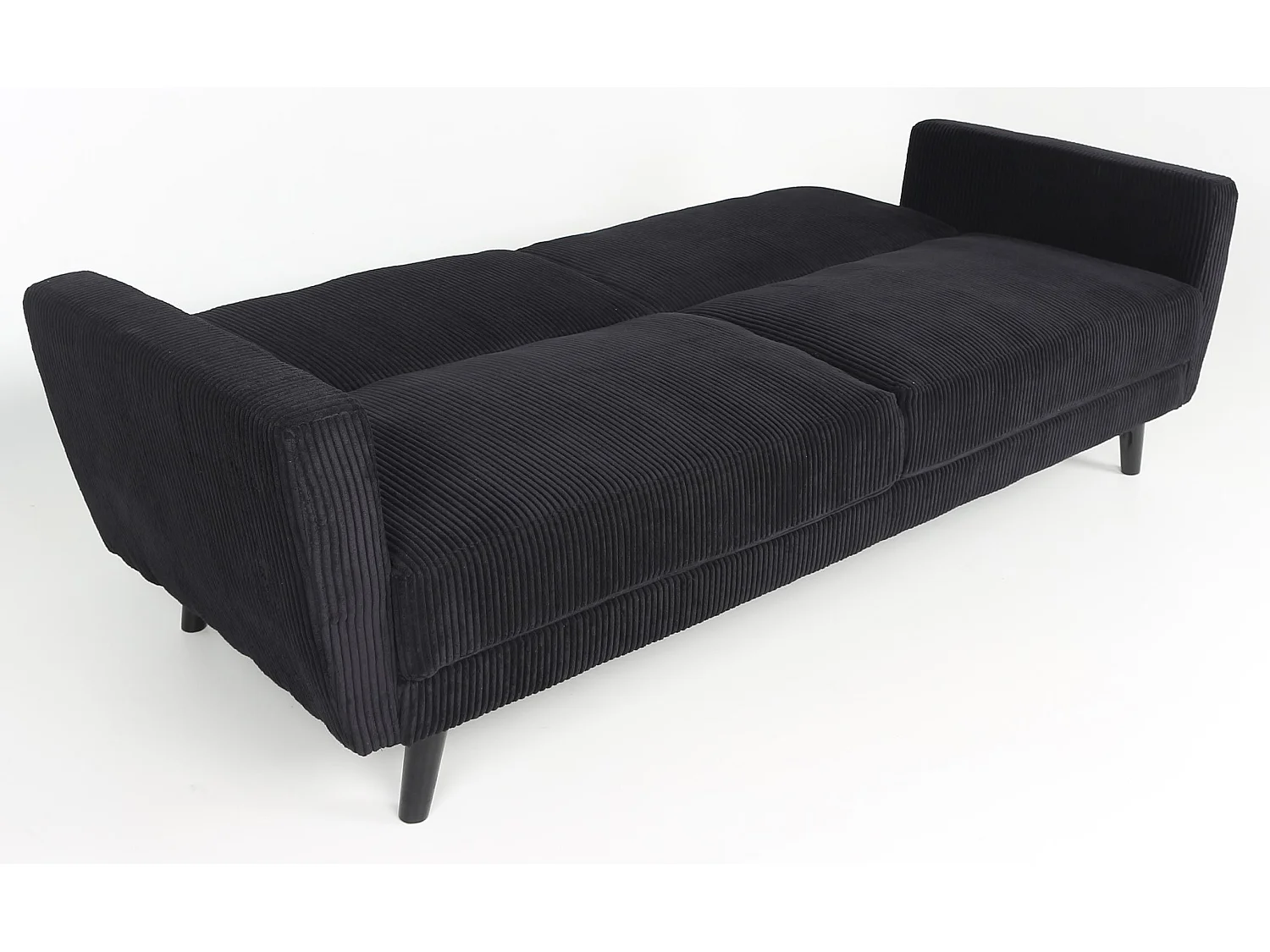 Canapé Convertible en Velours "Garry" 220cm Noir