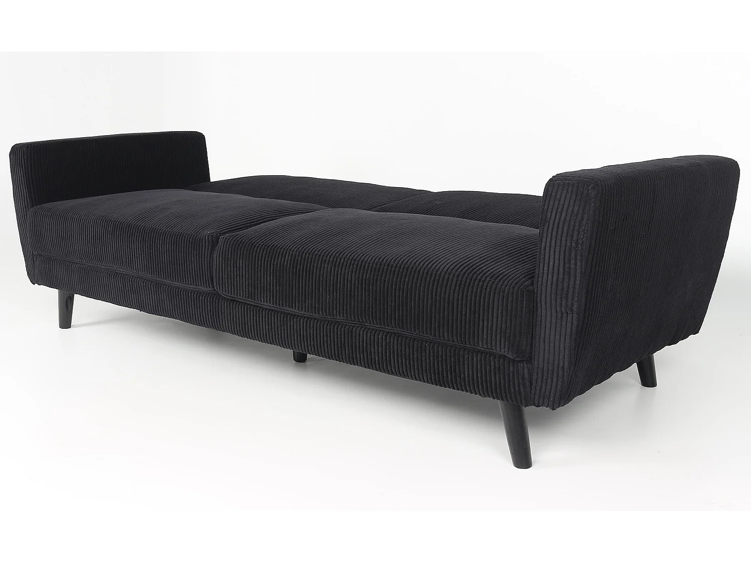 Canapé Convertible en Velours "Garry" 220cm Noir