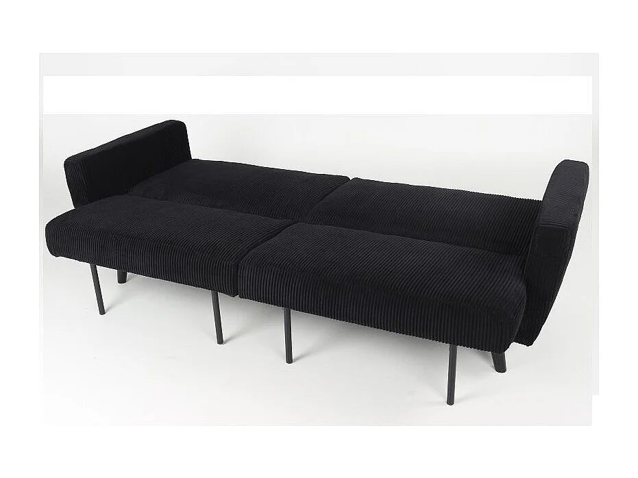 Canapé Convertible en Velours "Garry" 220cm Noir