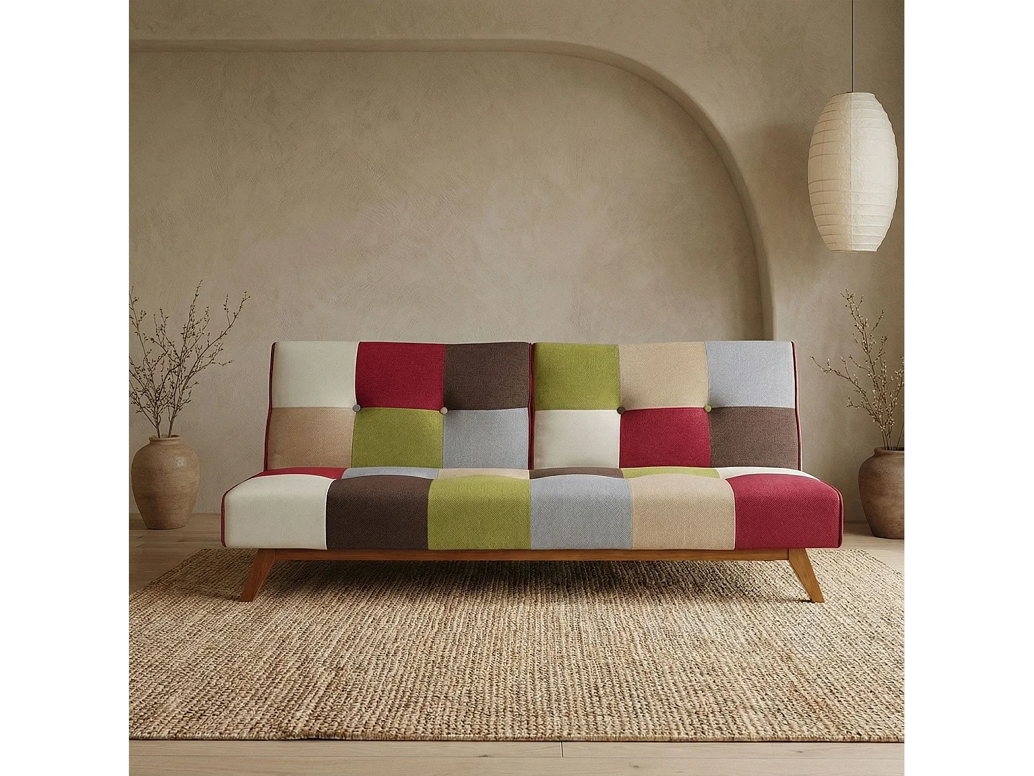 Canapé Convertible "Jeanot" 180cm  Multicolore