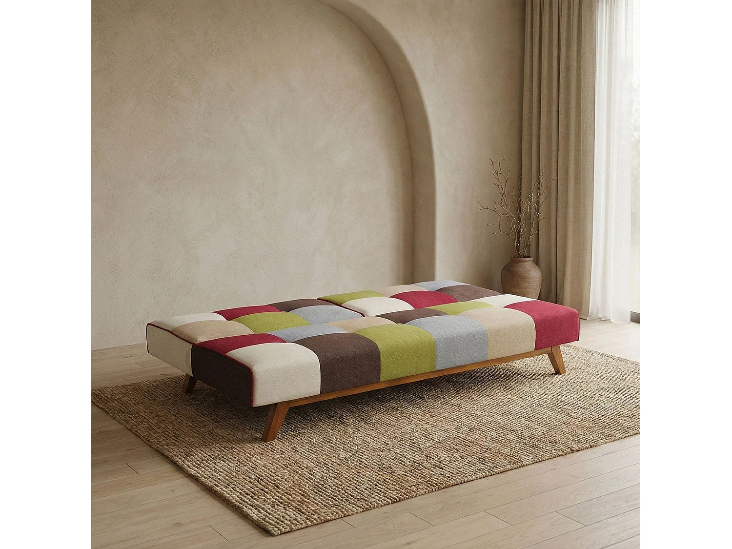 Canapé Convertible "Jeanot" 180cm  Multicolore