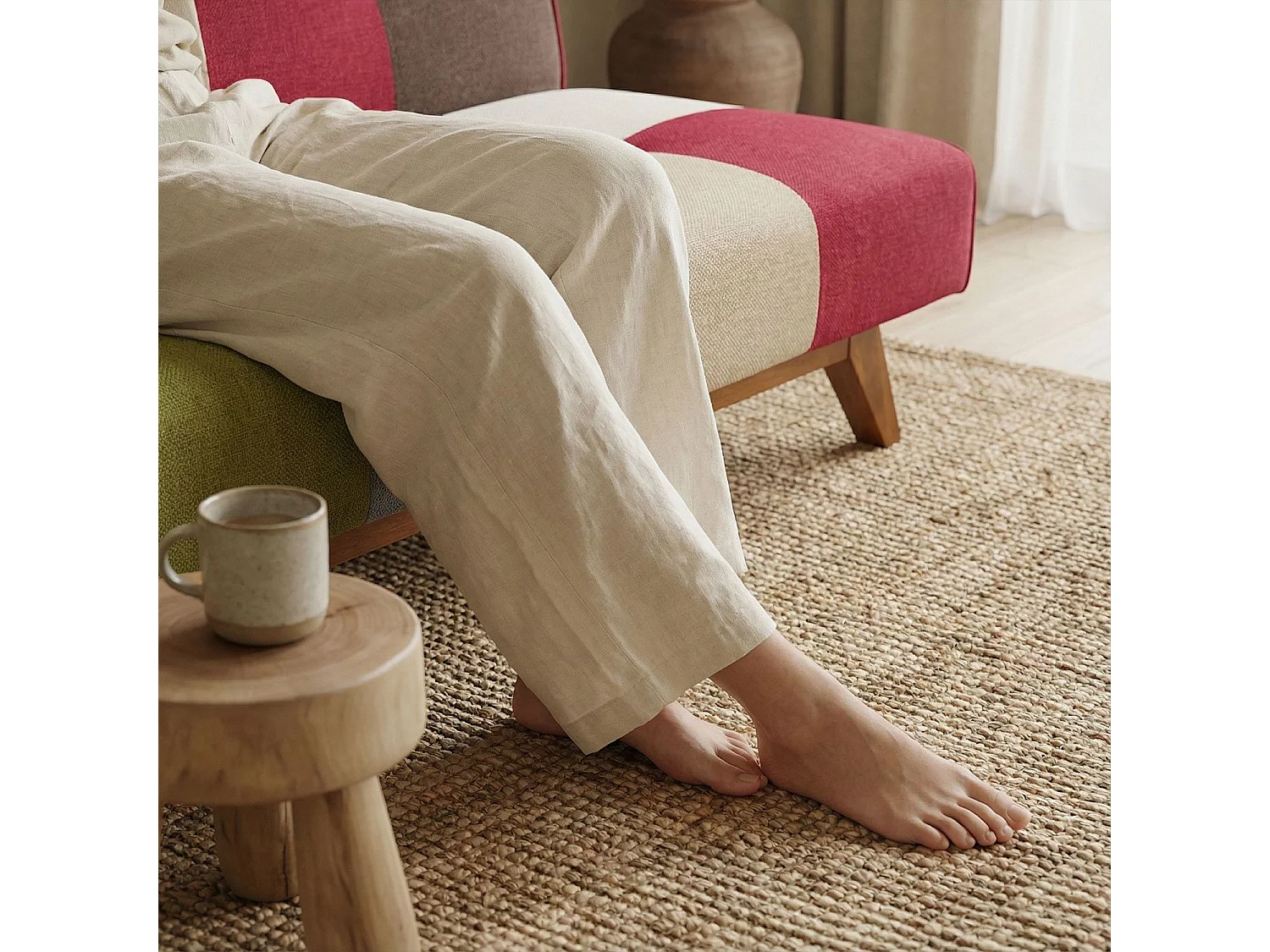 Canapé Convertible "Jeanot" 180cm  Multicolore