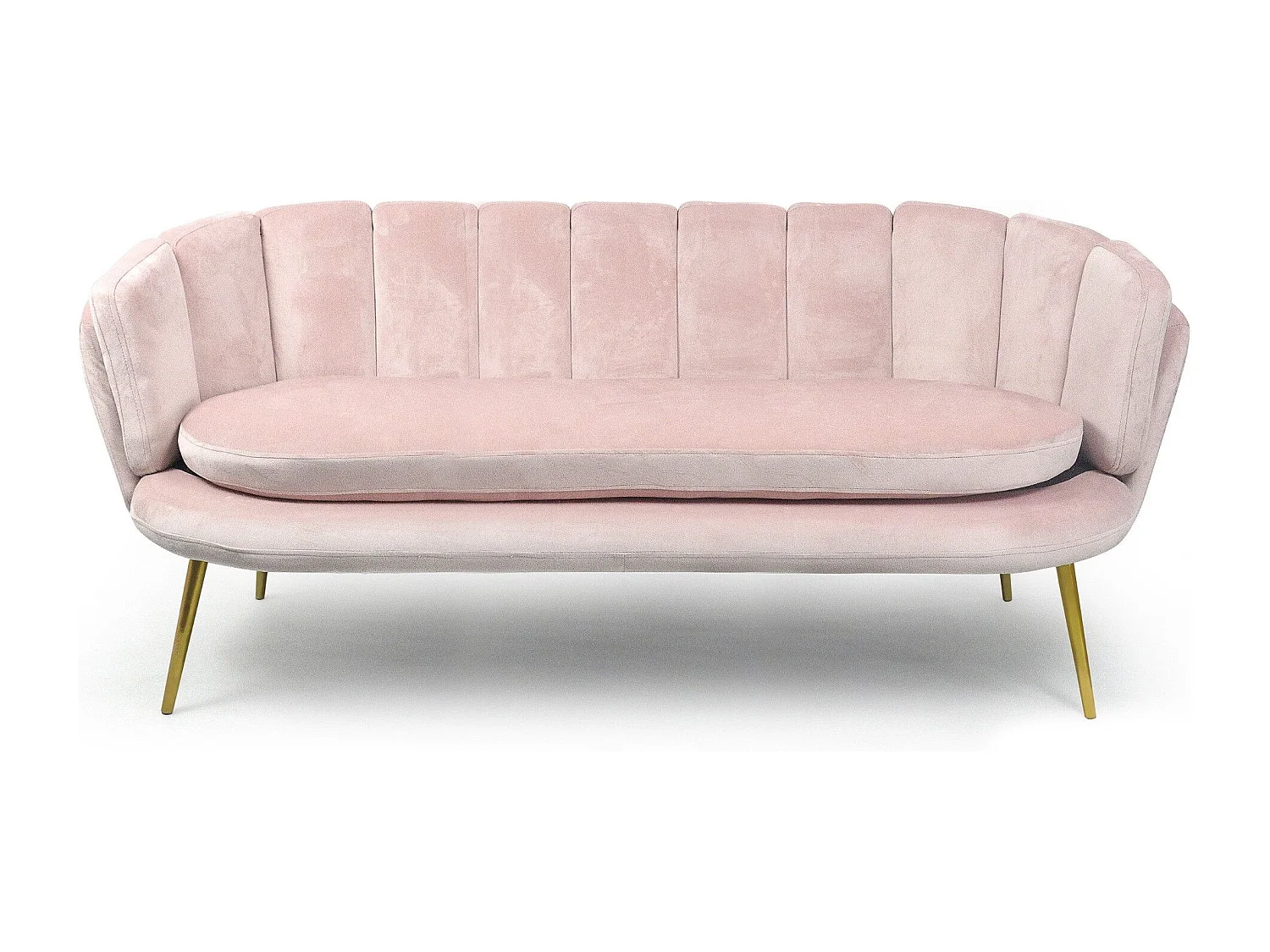 Rosa Samtsofa 3-Sitzer Modernes Design Muschel 185cm