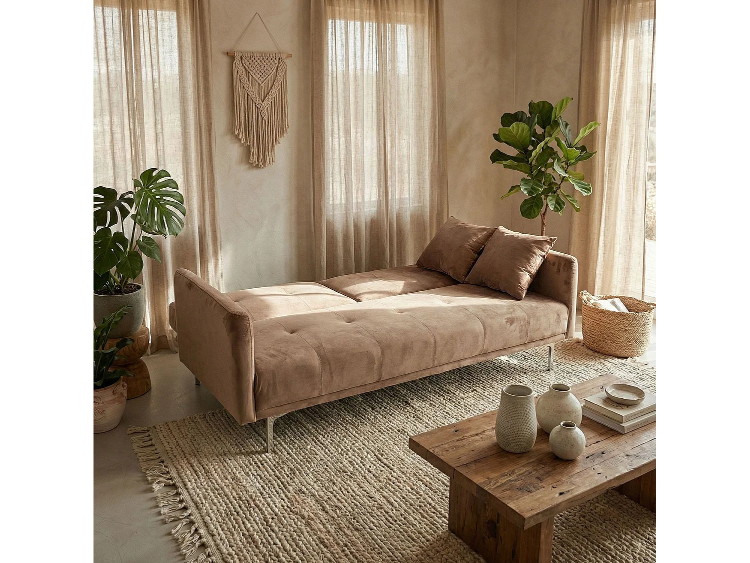 Divano convertibile a 3 posti Carla Velluto Talpa