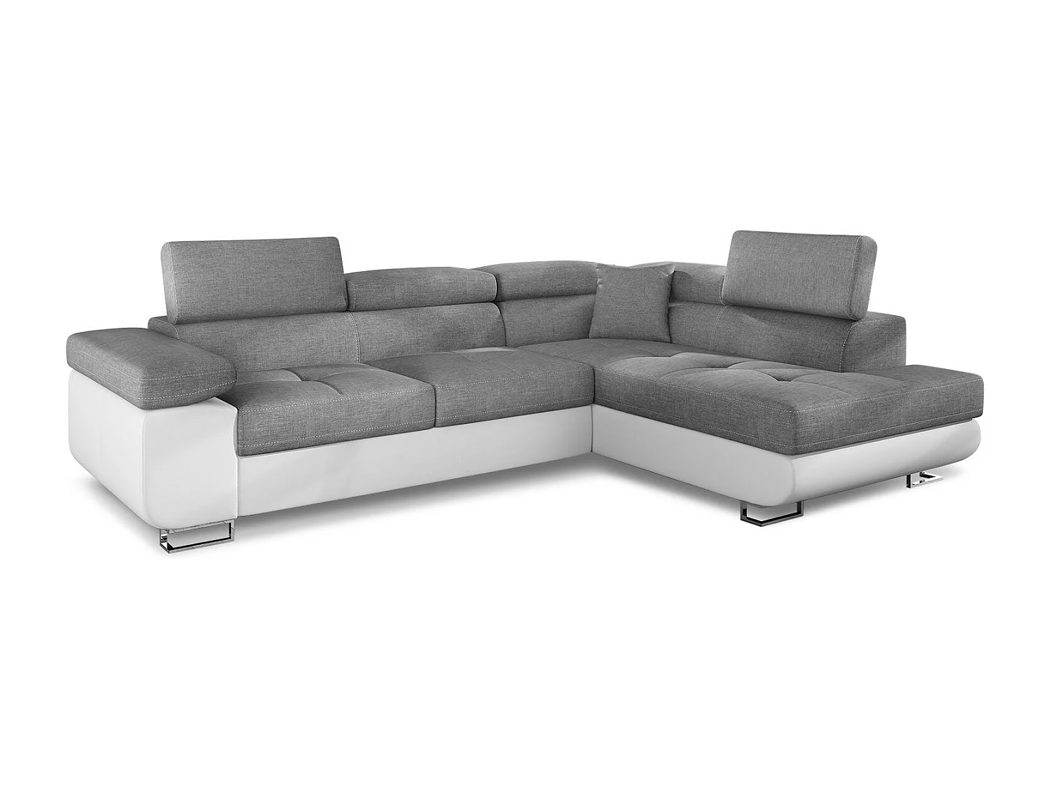 Canapé d'Angle Droit Convertible "Marius" 275cm Gris