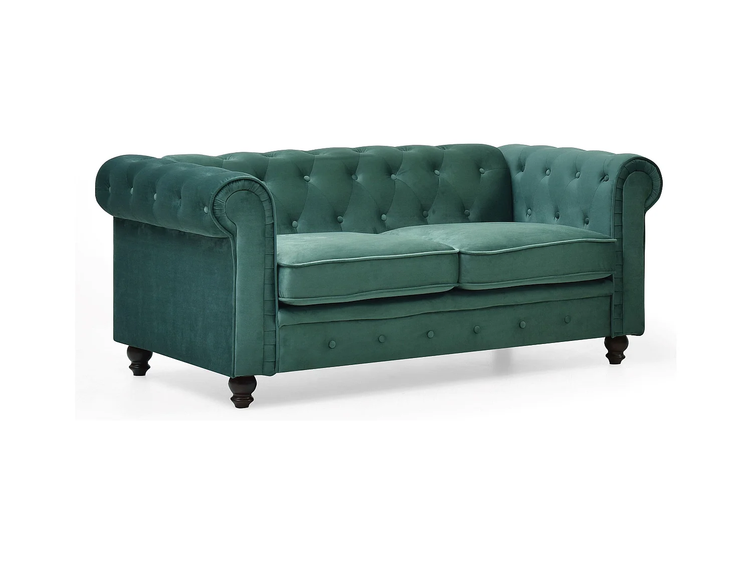 Canapé 2 Places Velours "Chesterfield" 157cm Vert