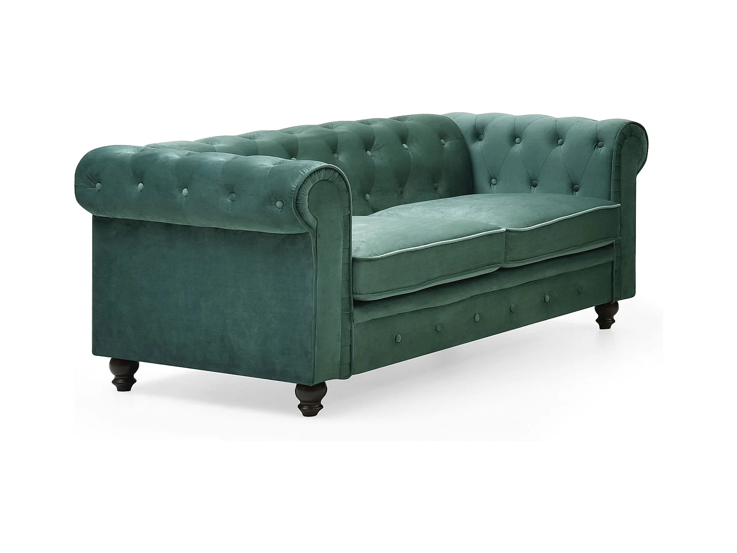 Canapé 2 Places Velours "Chesterfield" 157cm Vert