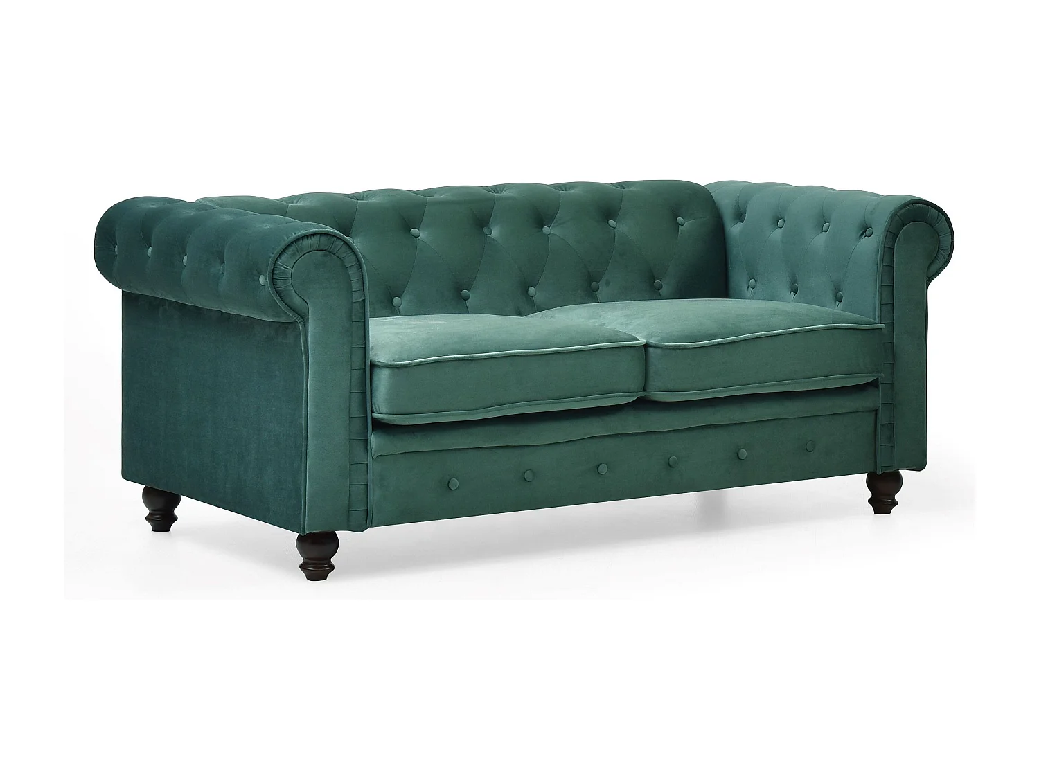 Canapé 2 Places Velours "Chesterfield" 157cm Vert