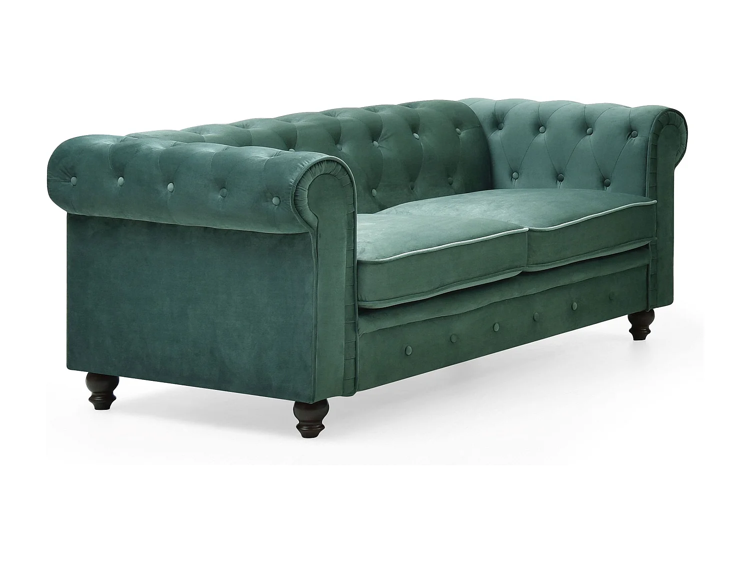 Canapé 2 Places Velours "Chesterfield" 157cm Vert