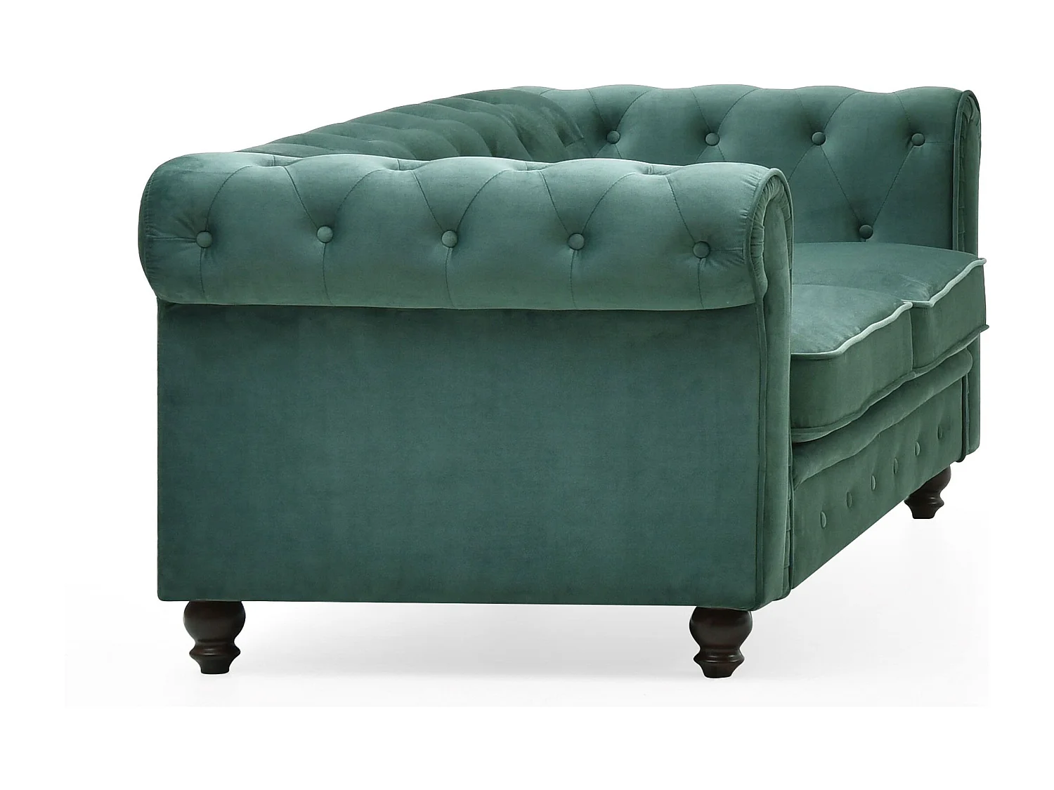 Canapé 2 Places Velours "Chesterfield" 157cm Vert