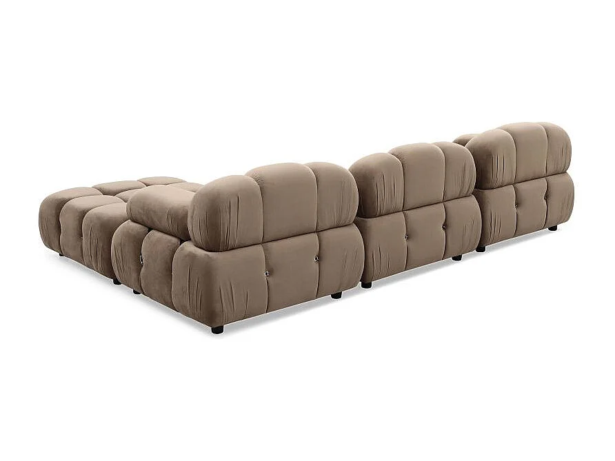 Canapé d'Angle Modulable Velours "Holly" 291cm Taupe