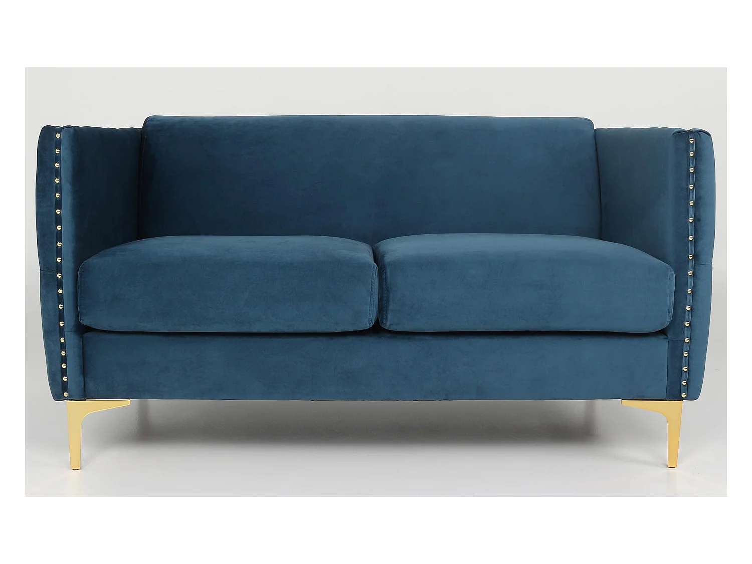 Canapé 2 Places en Velours "Suez" 145cm Bleu