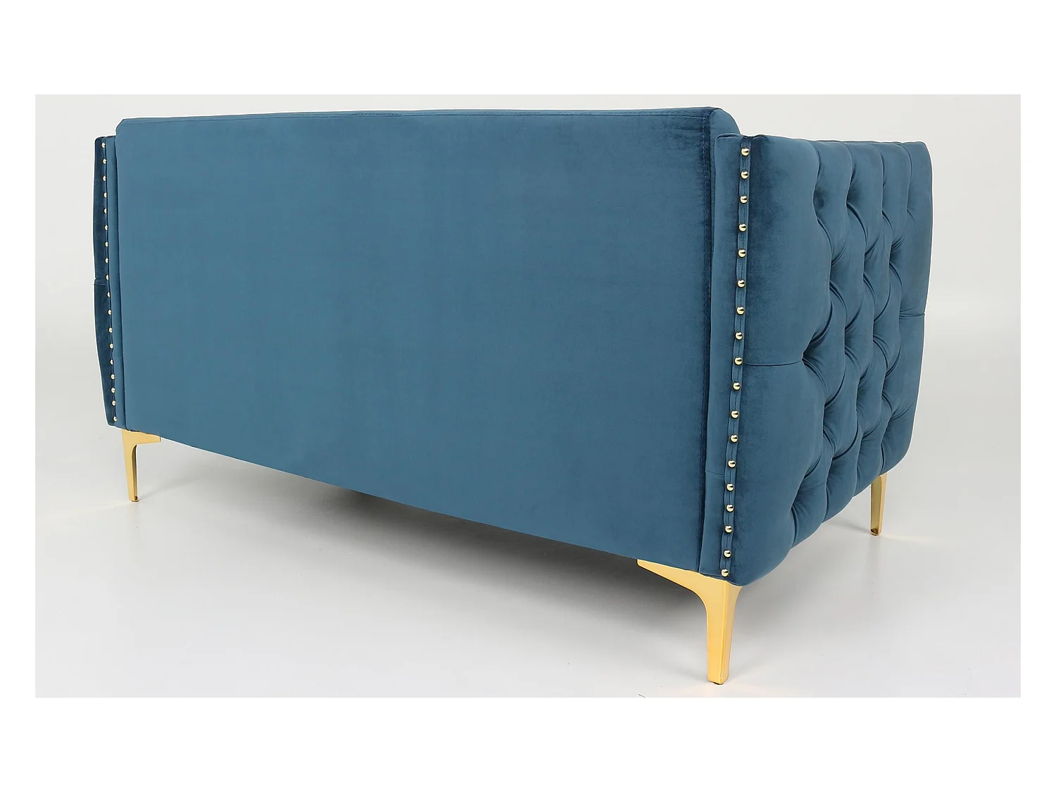 Canapé 2 Places en Velours "Suez" 145cm Bleu