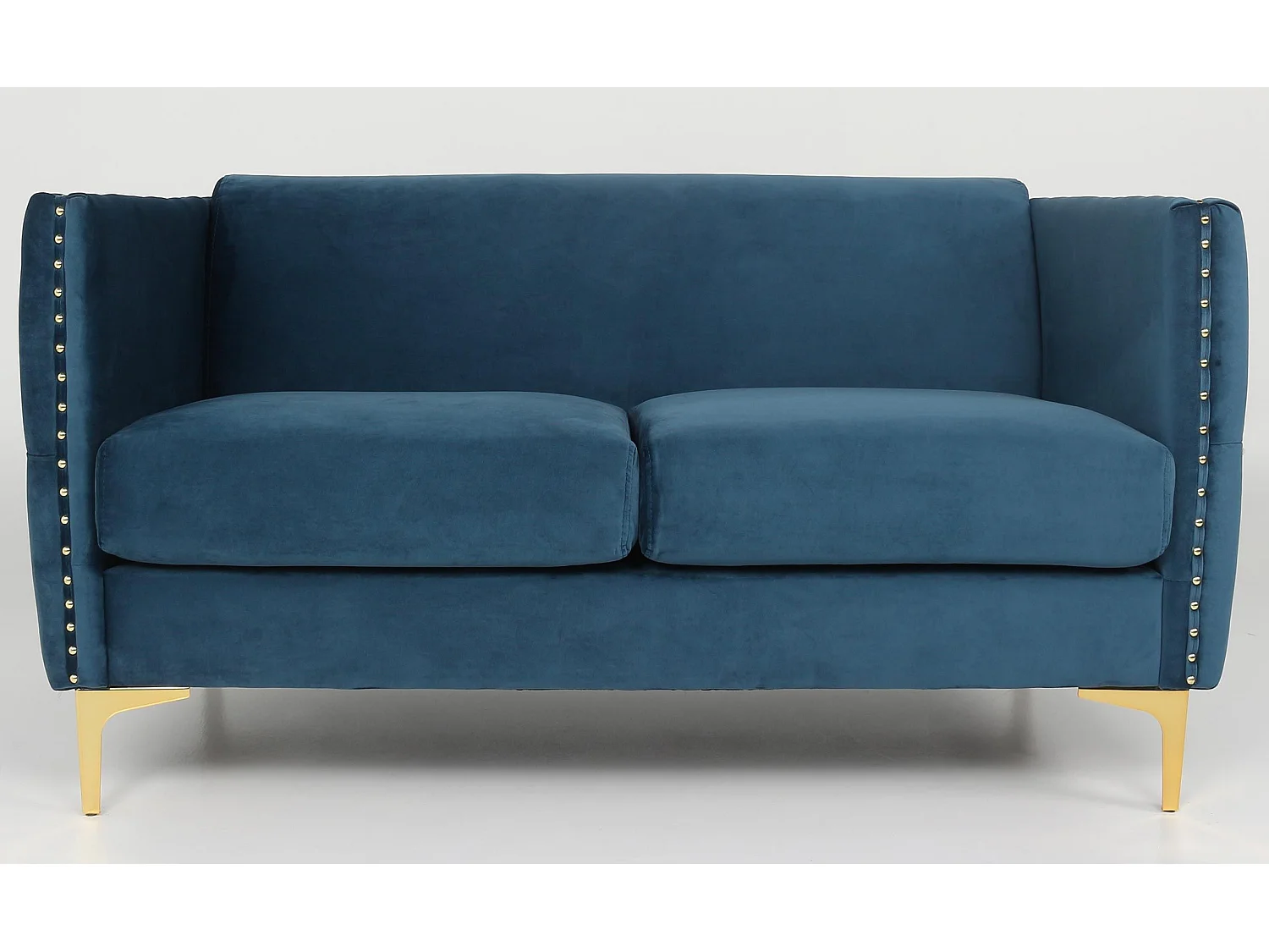 Samtblauer 2-Sitzer "Suez" Elegantes Design