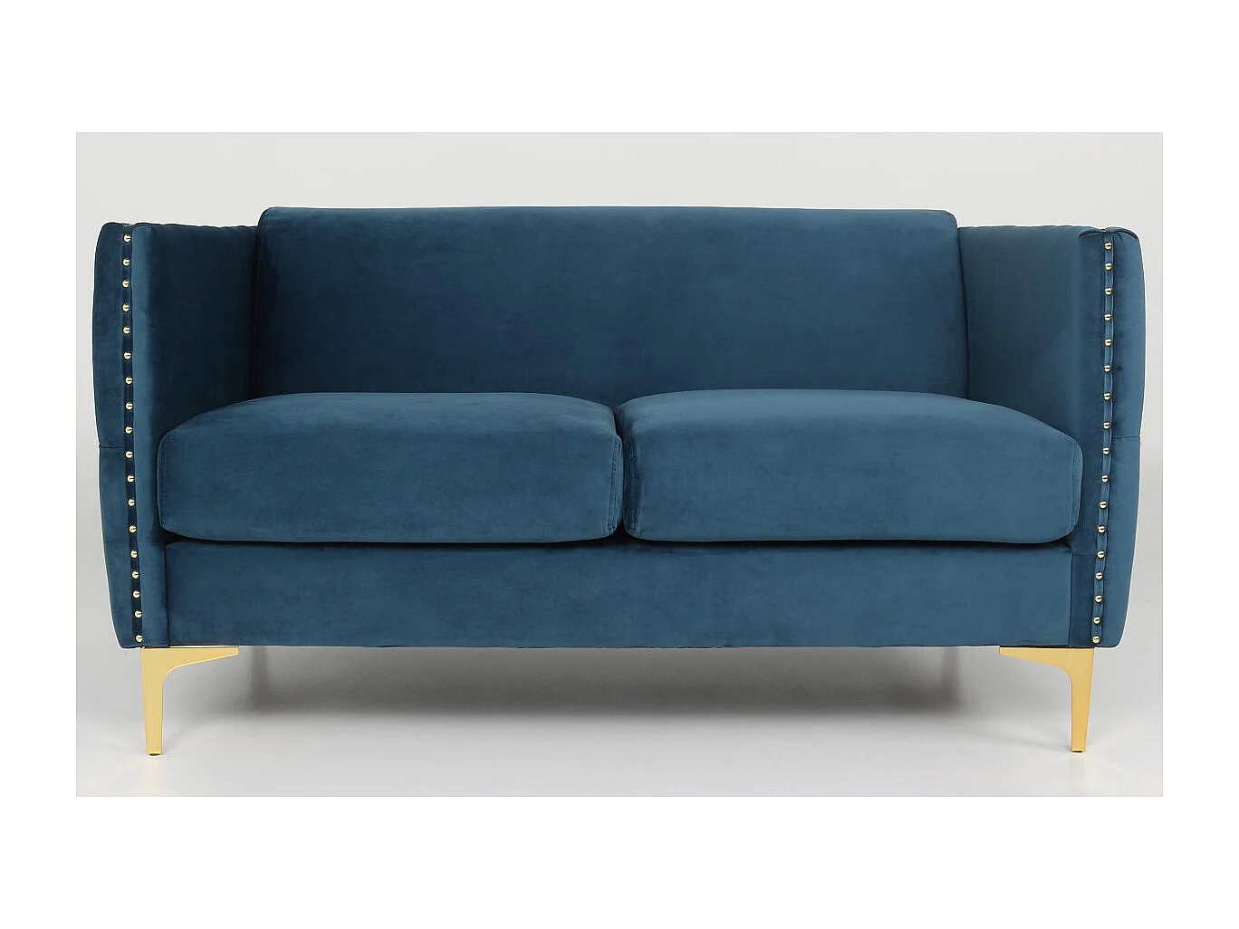 Samtblauer 2-Sitzer "Suez" Elegantes Design