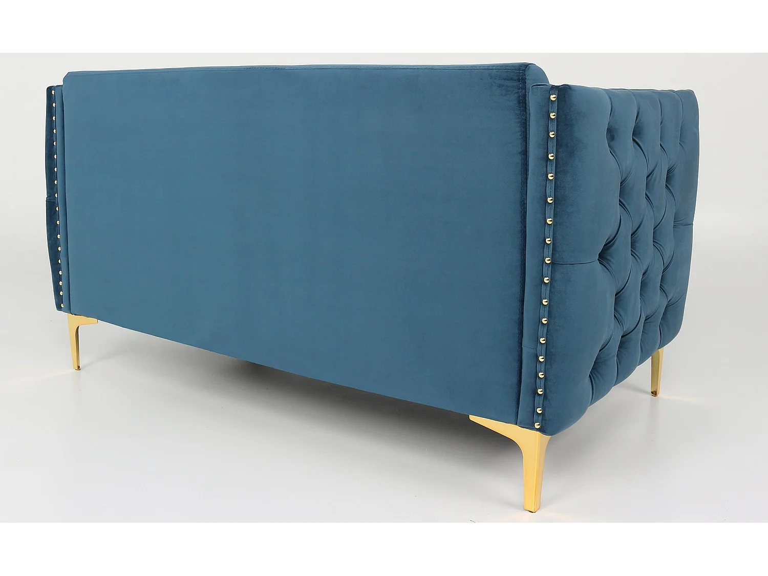 Samtblauer 2-Sitzer "Suez" Elegantes Design