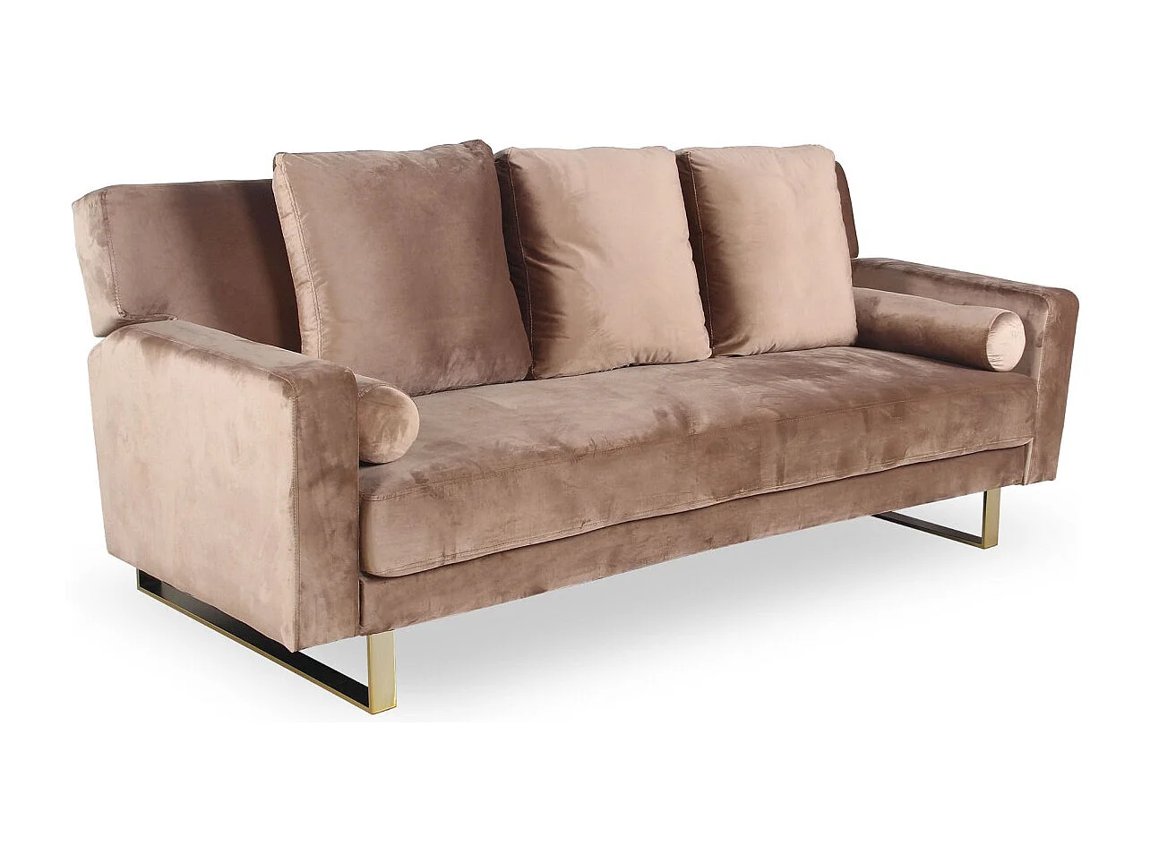 Canapé Convertible Velours "Albine" 210cm Taupe
