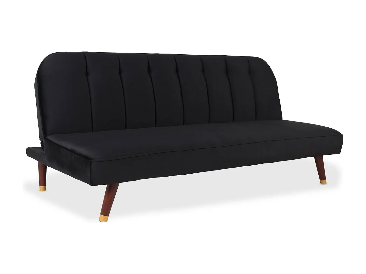 Canapé Convertible en Velours "Seattle" 180cm Noir