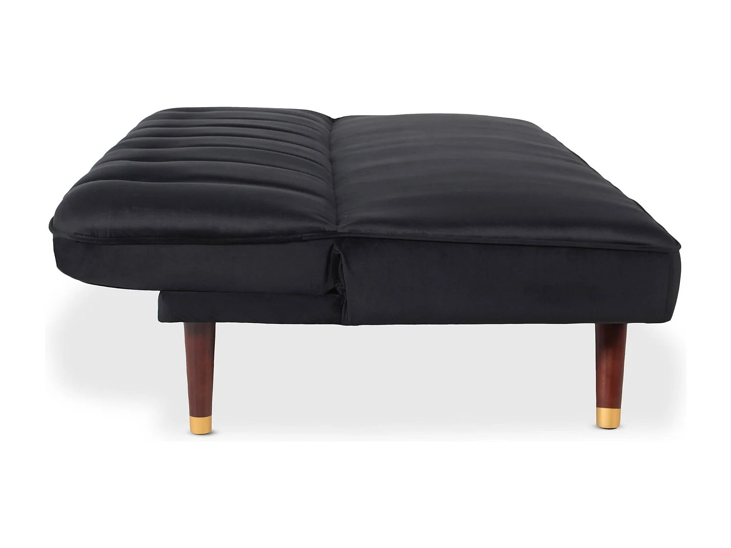 Canapé Convertible en Velours "Seattle" 180cm Noir
