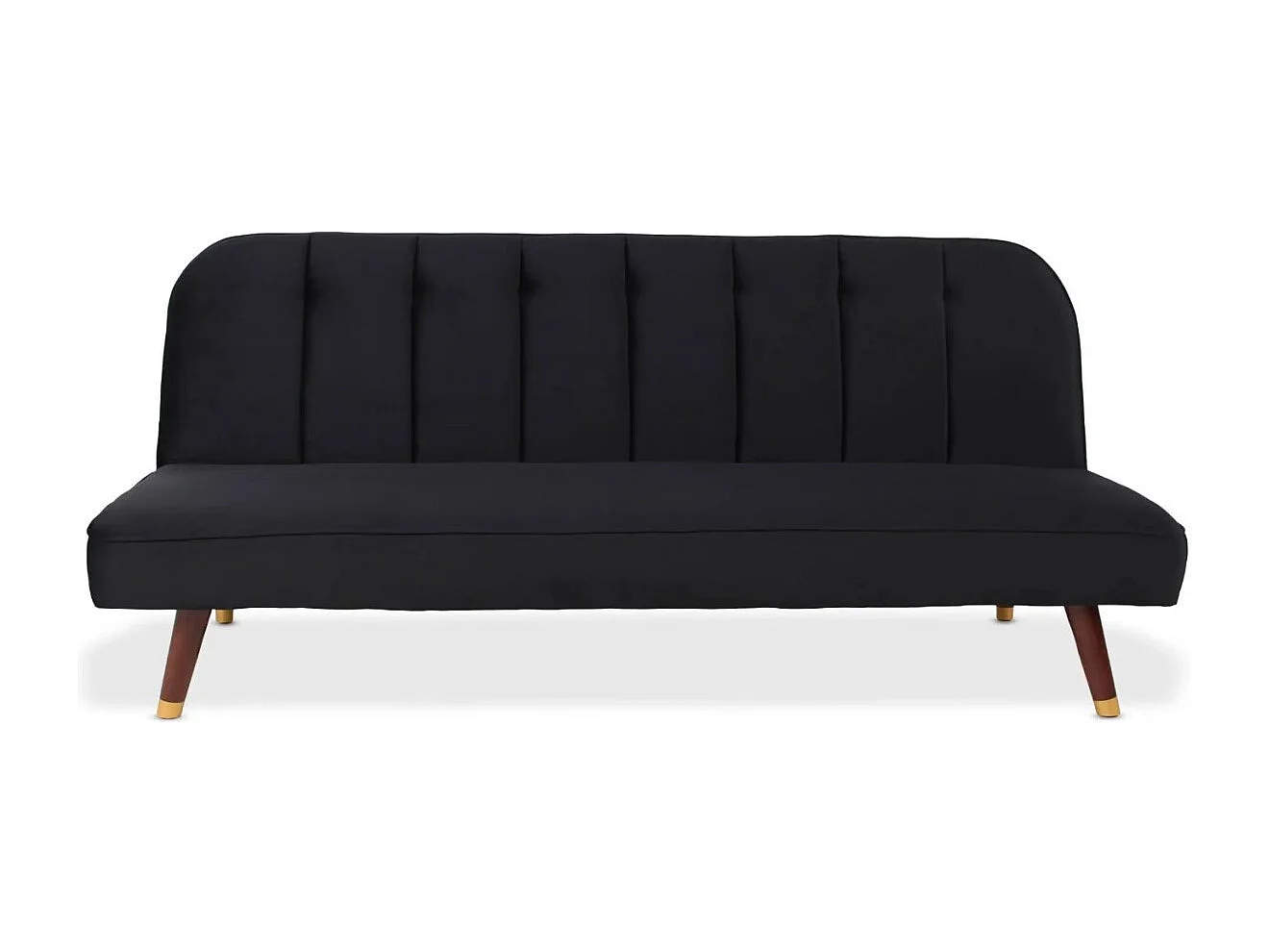 Canapé Convertible en Velours "Seattle" 180cm Noir