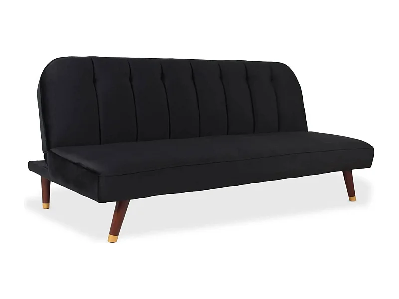 Canapé Convertible en Velours "Seattle" 180cm Noir