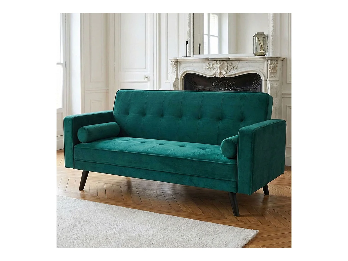 Canapé Convertible 3 Places Scandinave "Navya" Vert