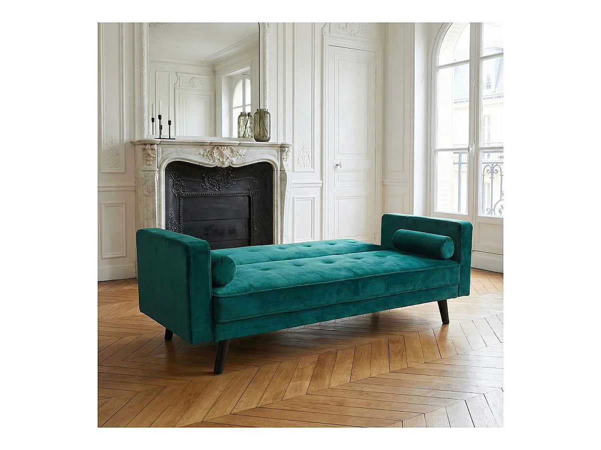 Canapé Convertible 3 Places Scandinave "Navya" Vert
