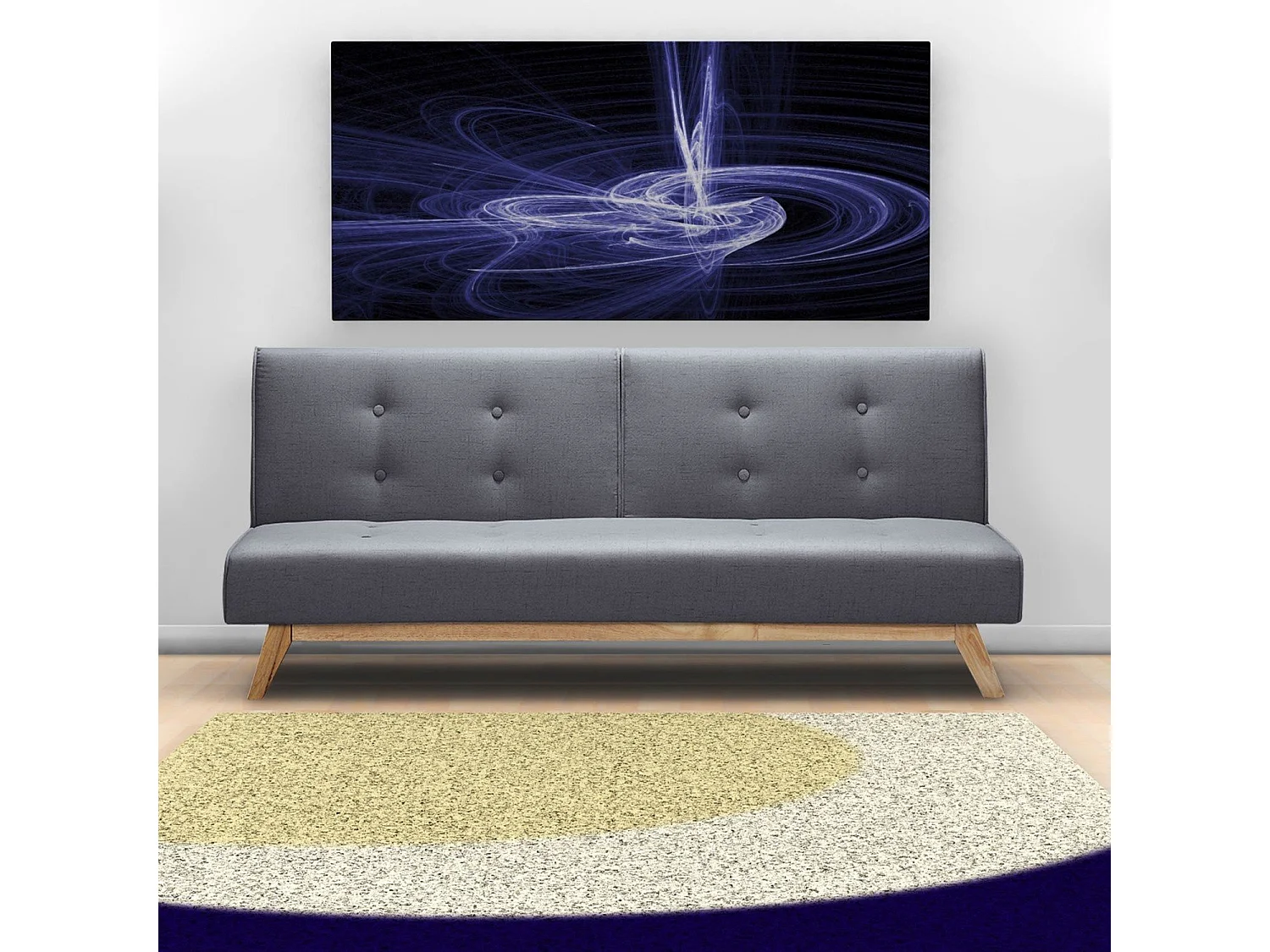 Canapé Convertible "Jeanot" 180cm Gris Foncé