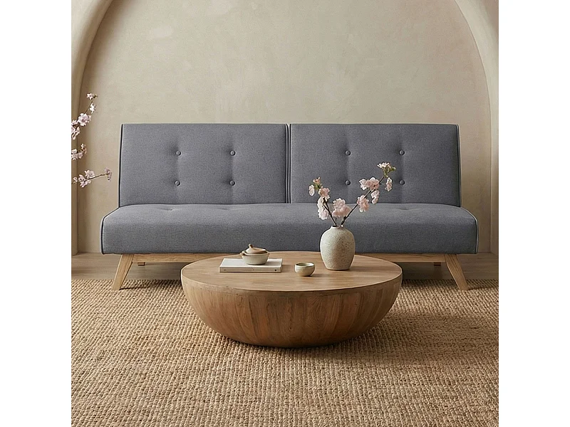 Canapé Convertible "Jeanot" 180cm Gris Foncé