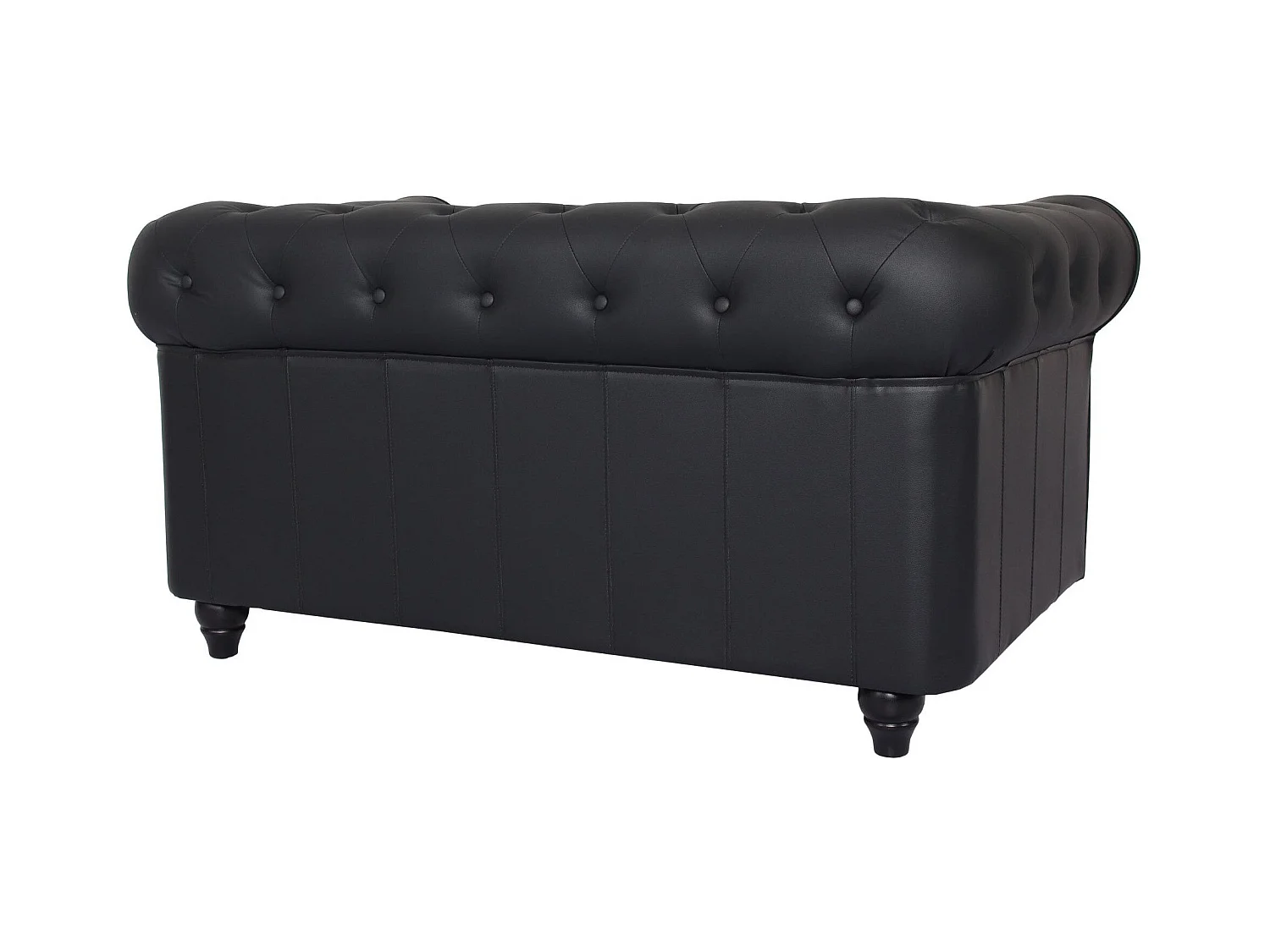 Gran Sofá Chesterfield 2 Plazas Negro 158cm Estilo Acogedor y Elegante