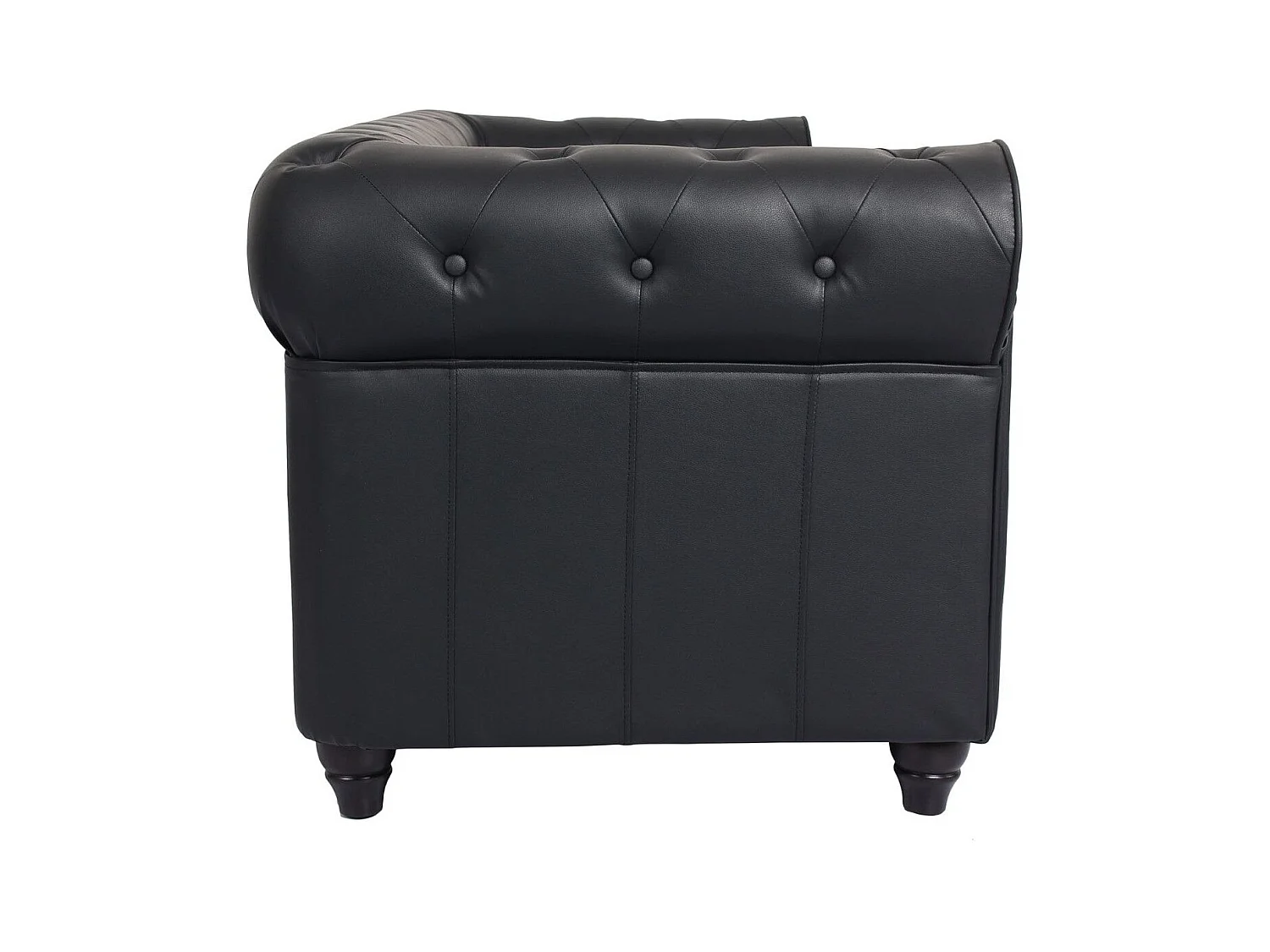 Gran Sofá Chesterfield 2 Plazas Negro 158cm Estilo Acogedor y Elegante